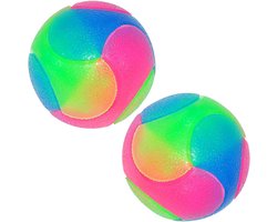 2 Stuks Groot Oplichtende hondenballen Knipperende Elastische Bal Glow in the Dark Interactief huisdierenspeelgoed voor puppy, katten, honden voor Golden Retriever, Labrador, Grote Honden-2 stuks gladde ballen