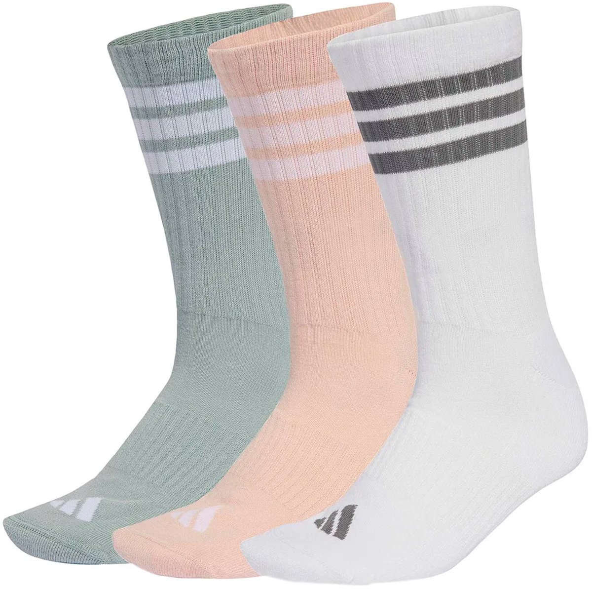Adidas 3 Stripes Cushioned Sportswear Crewsokken 3 Eenheden Veelkleurig Roze