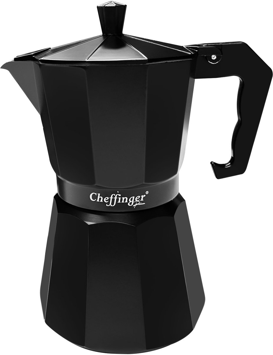 Cheffinger, Cafetière Italienne 320ml 6 Tasses en Aluminium 