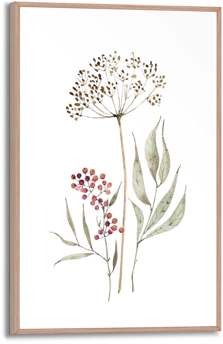 REINDERS Schilderij Aqua Flowers - 30 x 20 - Hout - REINDERS groen Hout