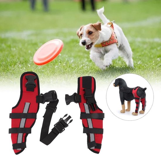 Sander Shop Hond Brace Achterbeen, met Reflecterende Strips Hond Kniebrace voor Gescheurde ACL, Elastische Veilig Shockproof Huisdier Kniebeschermers voor K9 CCL Luxating Patella (XS)