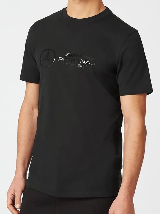T-shirt Mercedes Heren F1 Fw Stealth Groot Logo T-shirt Zwart Zwart - XS van Merkloos — afbeelding 4