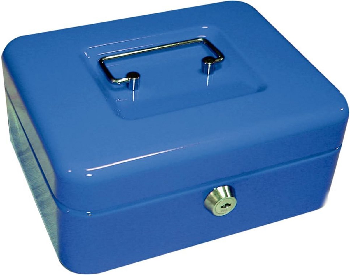 Geldcassette met Muntenhouder en Slot, Blauw