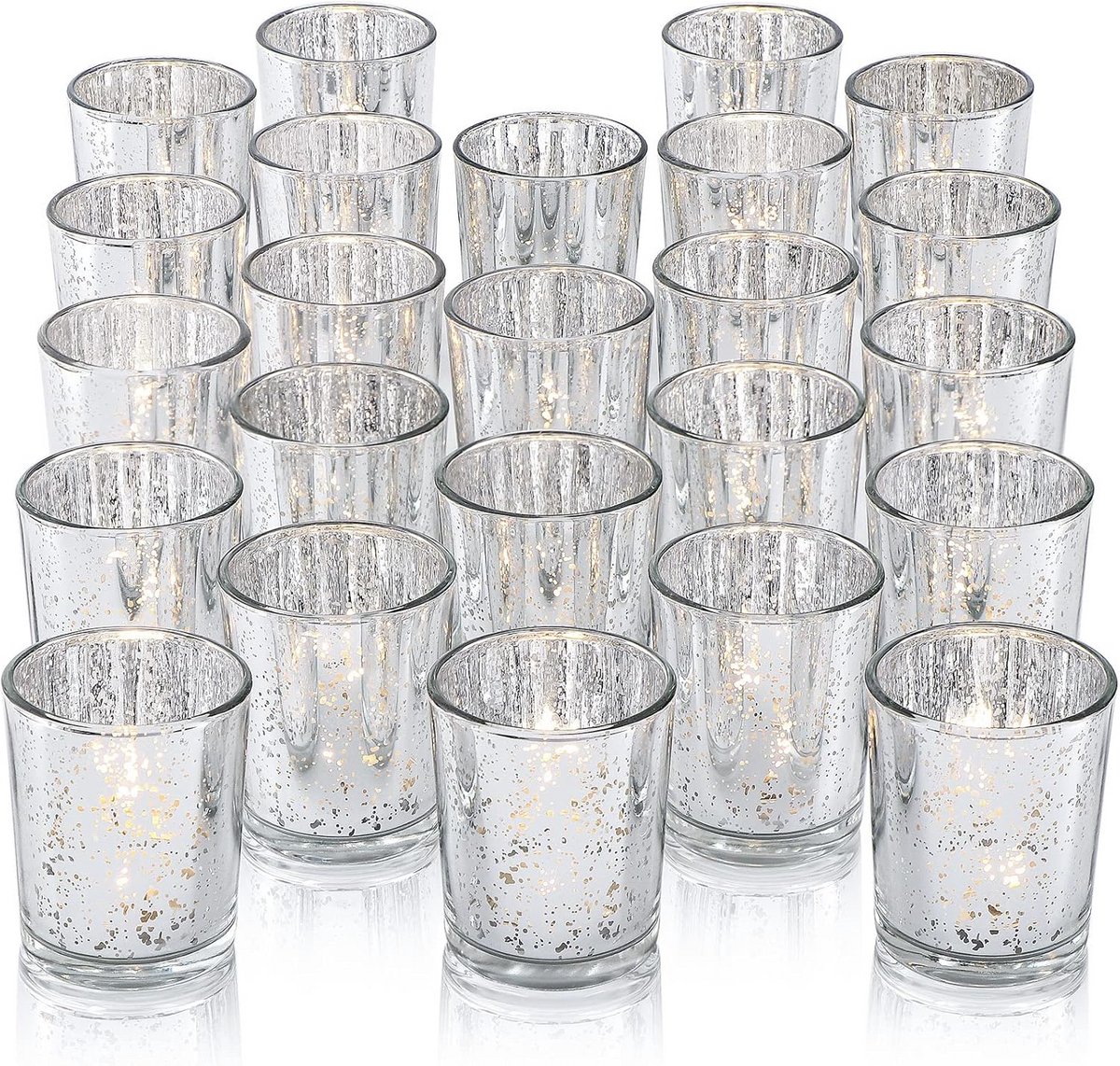 Set van 24 Zilveren Cilindervormige Koffiebrander Houder voor in Tafel