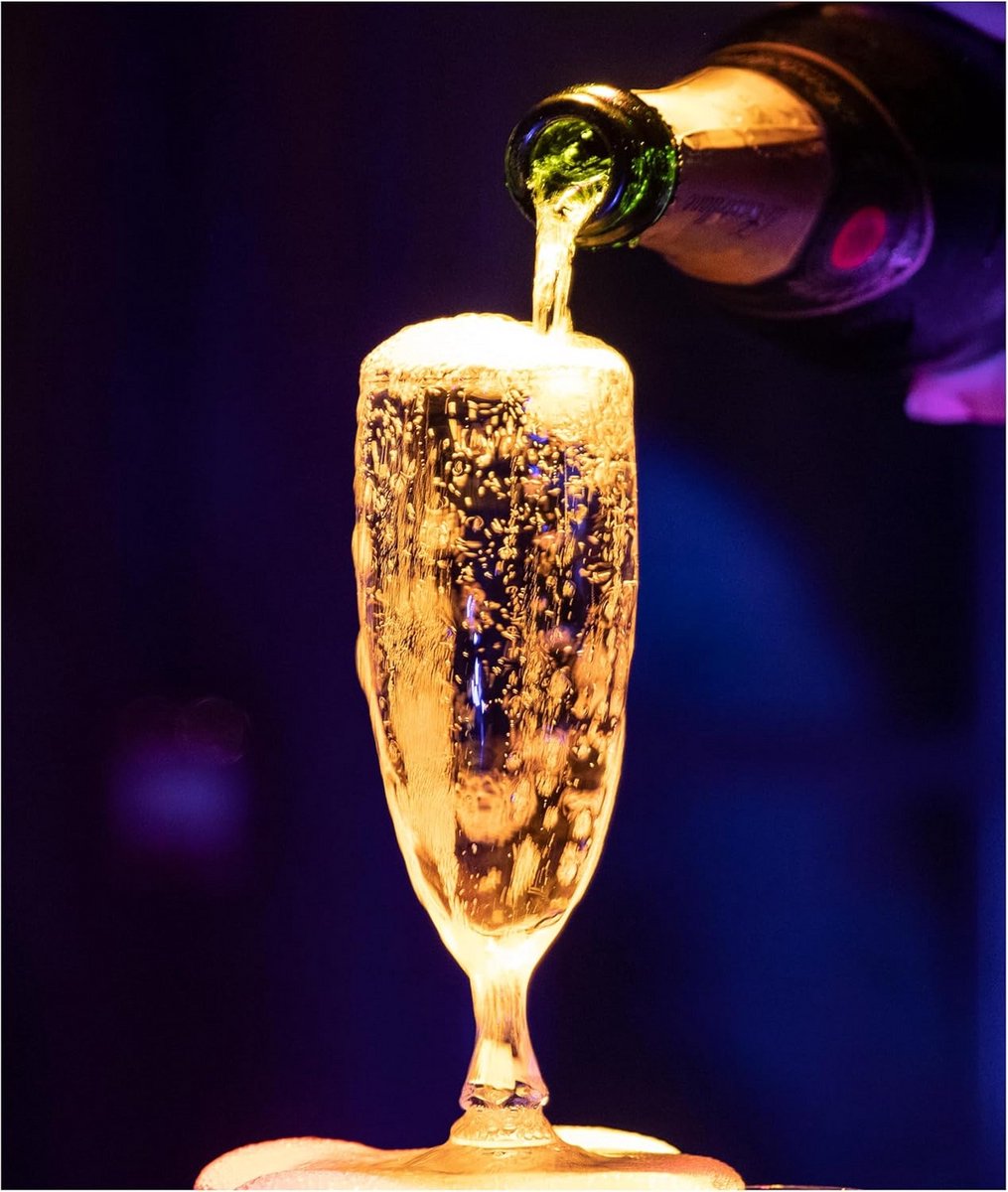 Professionele Champagneglazen (12 stuks) - Gebarst Glas - 16cl - Vaatwasserbestendig