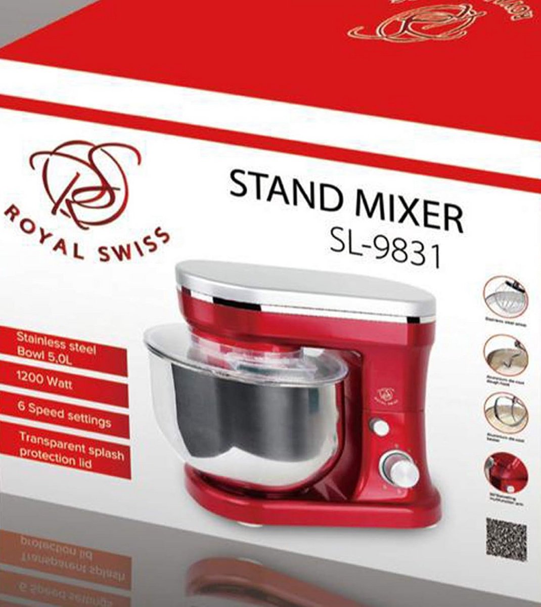 Krachtige Keukenmachine 1200W - Kneed-, Roer- en Mixmachine met Grote Kom (5L)