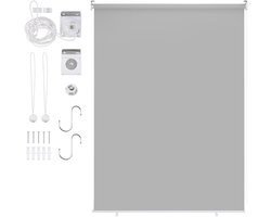 Rolgordijn Thermo Verduisterend - Verticaal Zonnescherm - Isolerende zonwering - Duurzame Rolgordijn Waterdicht - Grijs 140 x 240 cm