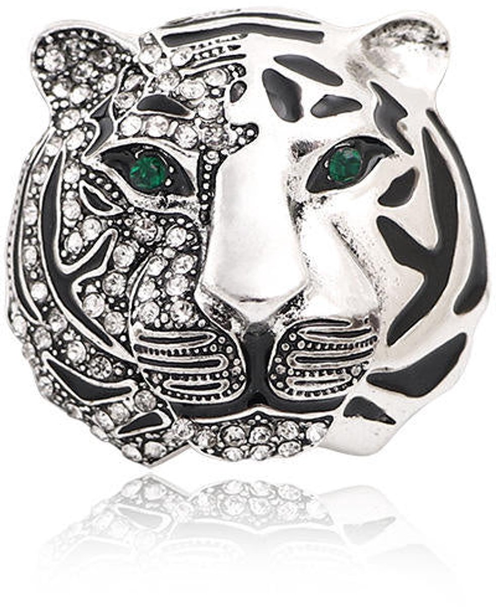 Broche - Elegante Tijgerkop broche met kristallen | Twinolo