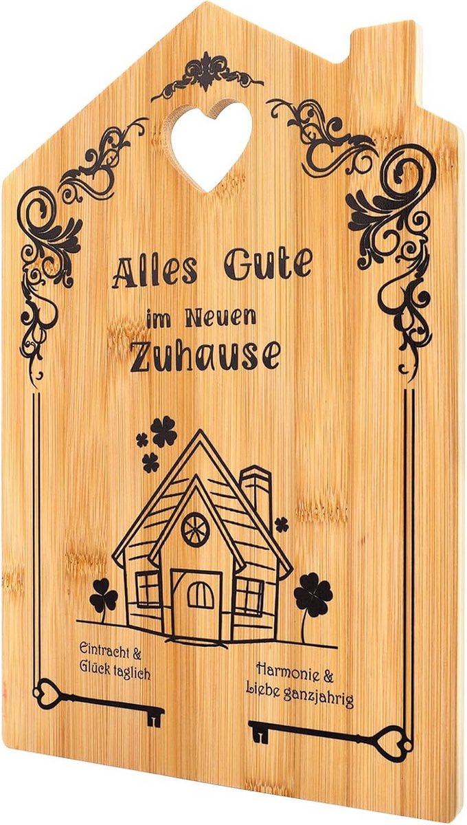 Gegraveerde Bamboe Snijplank voor Housewarming Cadeau, 22 x 32 cm