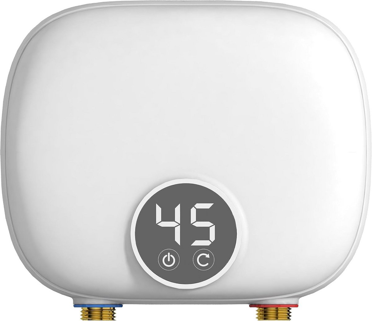 Elektronische Elektrische Flow-Through Waterverwarmer 220V 5500W met LED Display voor Keuken en Badkamer - Rond