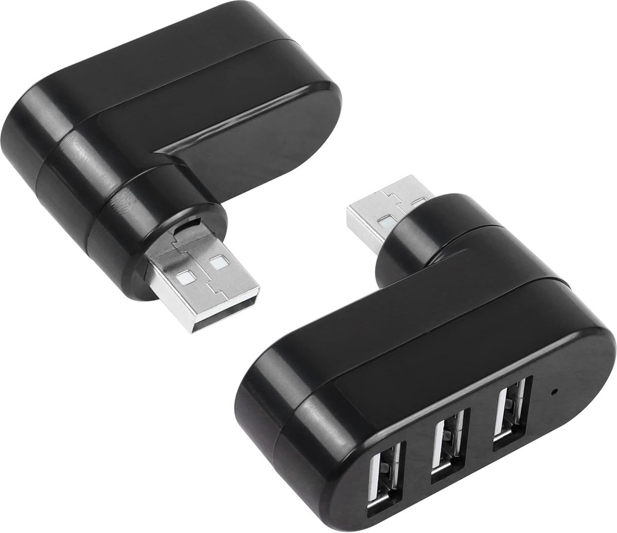 Draaibare 3-Poorts USB 2.0 Hub Splitter voor PC en Laptop