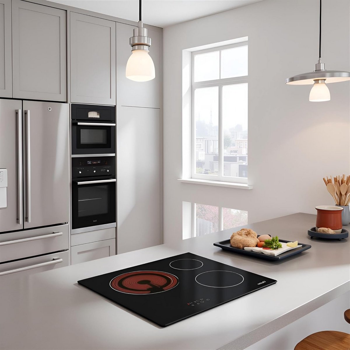 Inbouw Glaskeramische Kookplaat 3 Zones 59 cm - 5.4 kW Vermogen