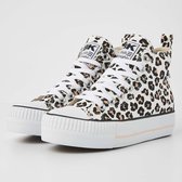 British Knights - Kaya Mid Dames Sneakers Hoog - Maat 38 - Panterprint - Vrouwen Schoenen