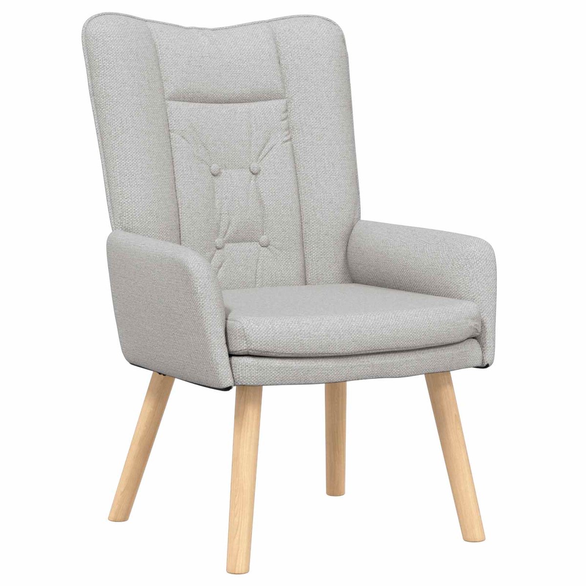 vidaXL Fauteuil - Wolkgrijs - Stof - en - multiplex Wolkengrijze stof