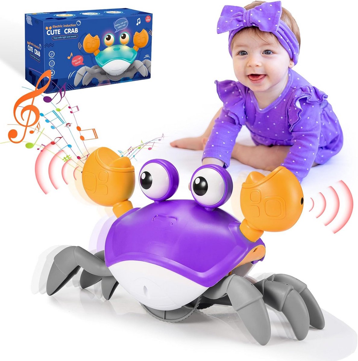 Muzikale Kruipende Krab Speelgoed voor Baby's en Dreumesen (1-4 Jaar) - Ontwikkelingsspeelgoed