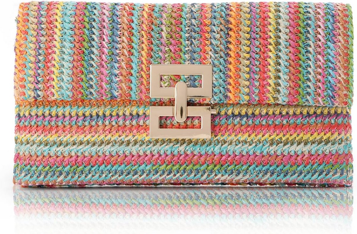Zomer Strandtas Clutch Dames Geweven Riet Rotan Enveloptas voor Feestjes en Bruiloften