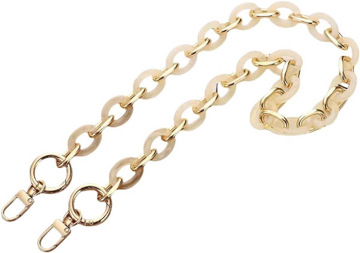 Vervangende Tastasketting Goud Acryl Hars voor Handtas en Portemonnee 120 cm