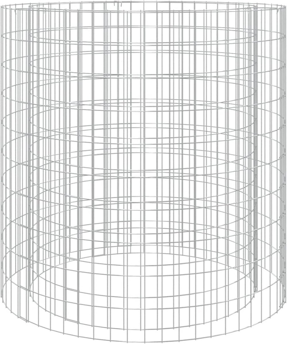 Ronde Decoratieve Schanskorf als Tuinhaard of Plantenbak 100x100 cm