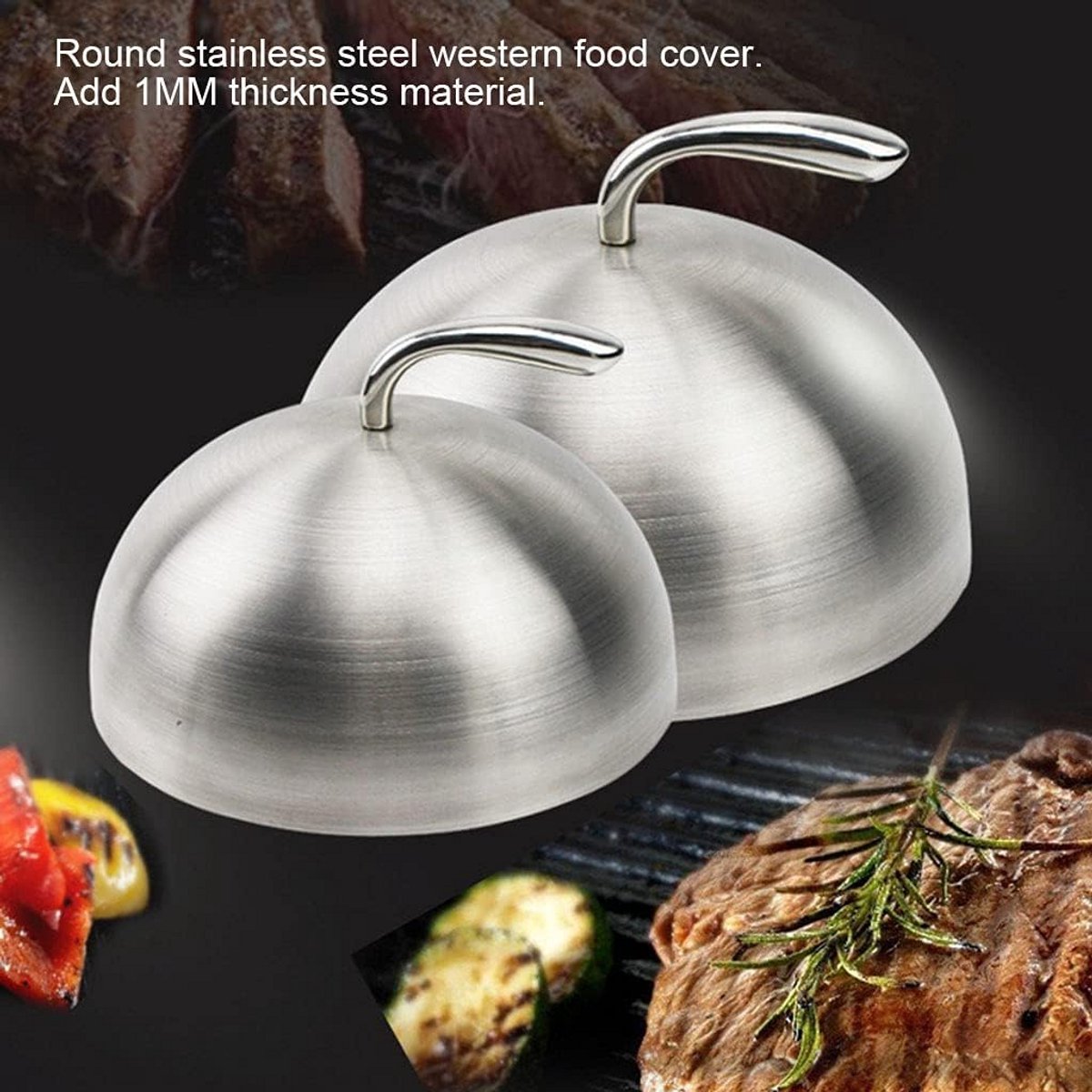 Ronde RVS Stoomkoepel voor Steak en Teppanyaki - Verschillende Maten