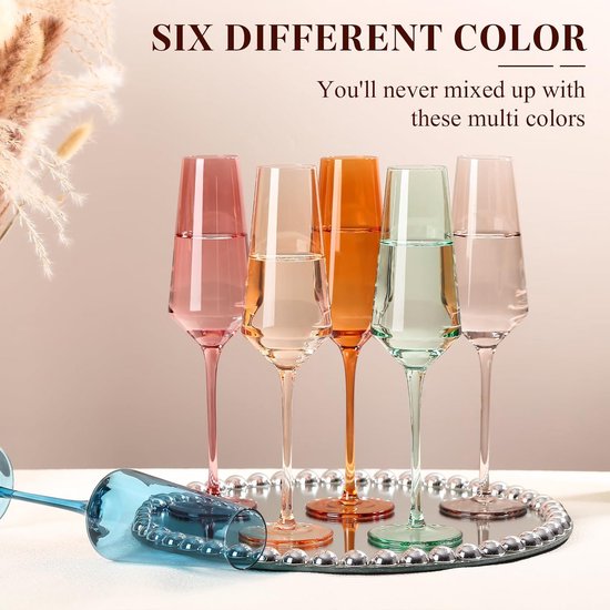 Set de 4 Verres à Martini Soufflés à la Main 200 ml Rose et Vert Transparent Diopside
