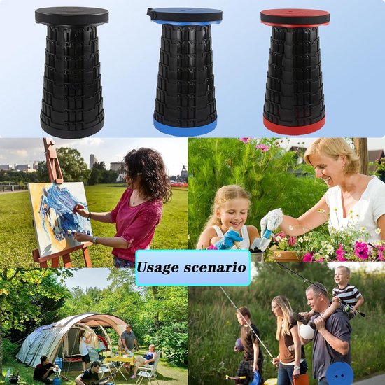 2x Telescopische Krukken Opvouwbaar - Draagbaar & Inklapbaar voor Camping, Tuin & Outdoor - Max. 210 kg — afbeelding 2