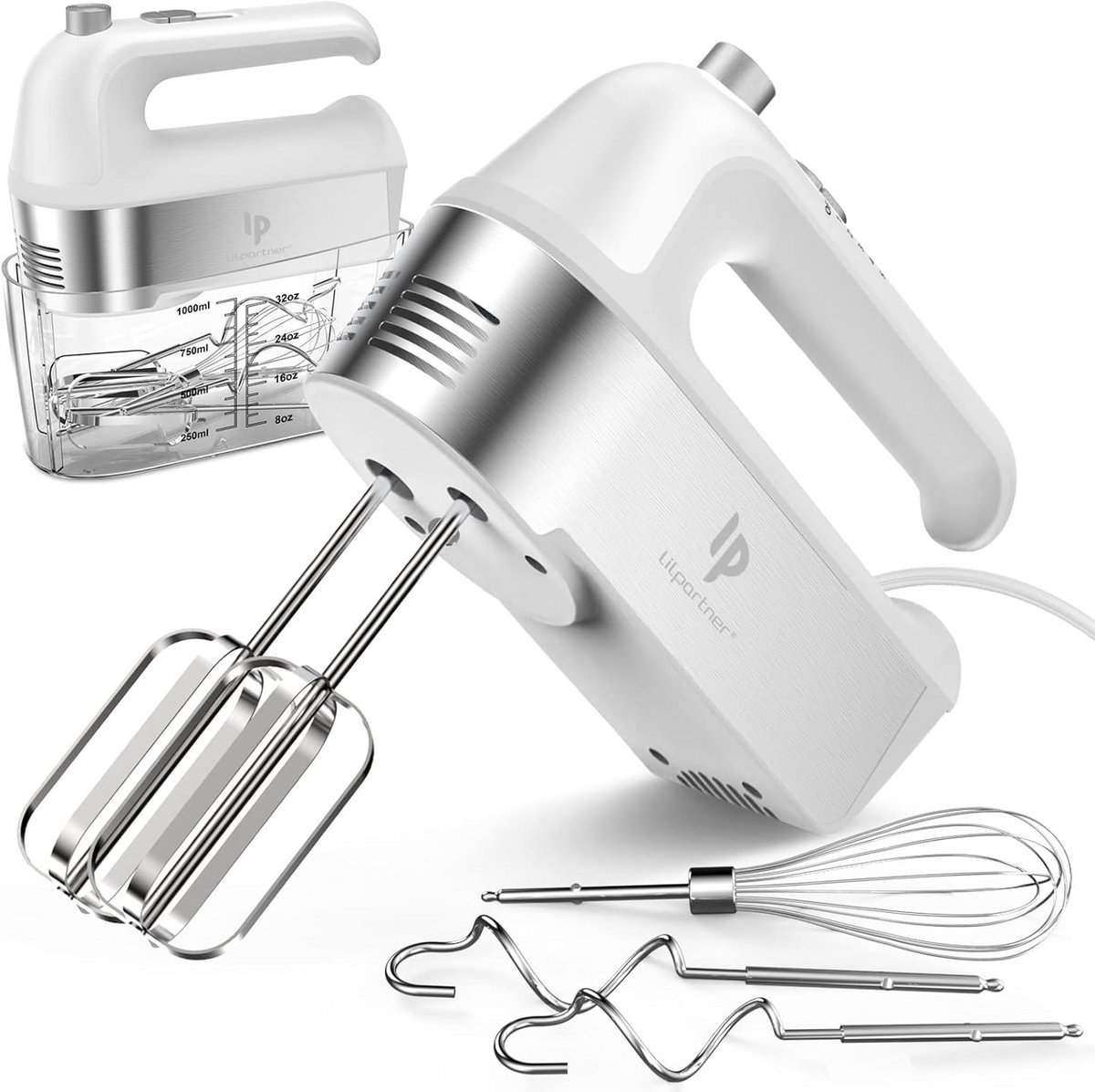 Krachtige Elektrische Handmixer met 6 Snelheden Turbo Boost en Opbergkoffer