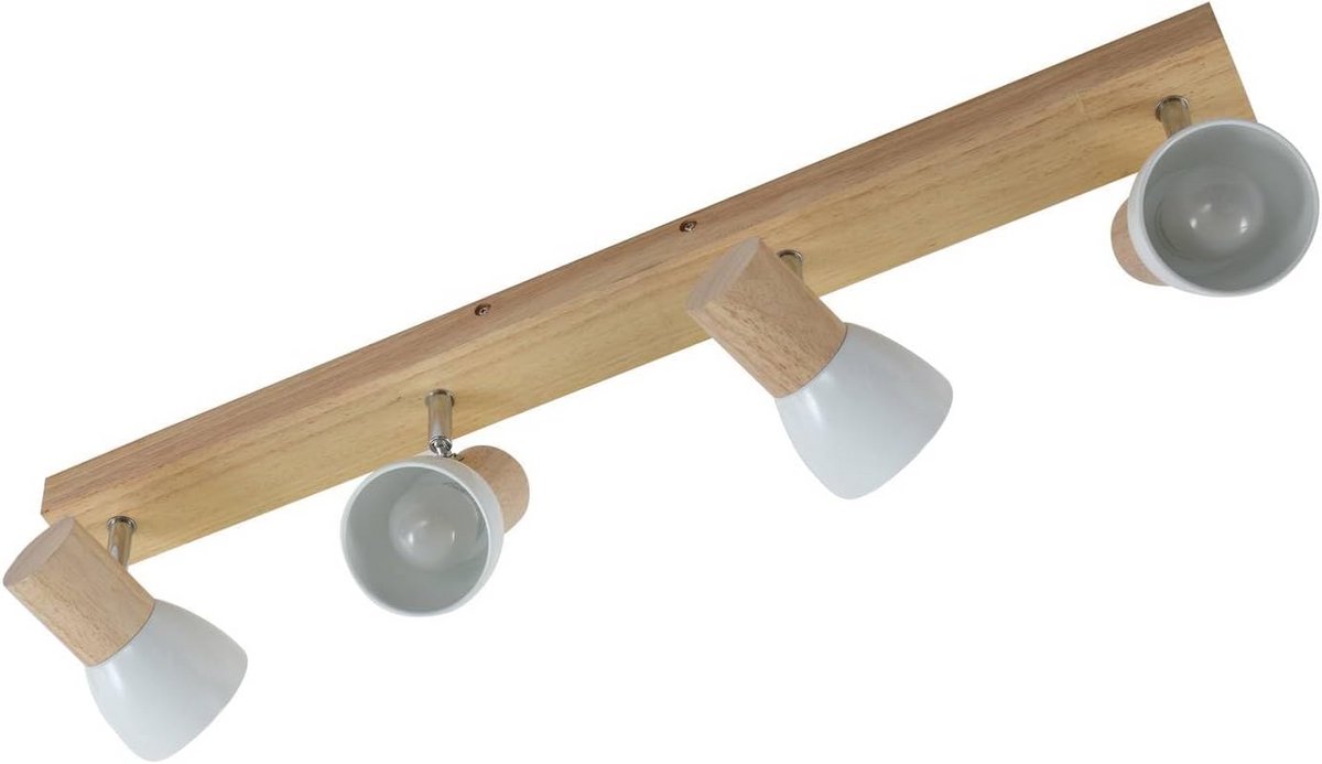 Scandinavische Spot Plafondlamp Hout 4-lichts Dimbare LED Verlichting Woonkamer Slaapkamer