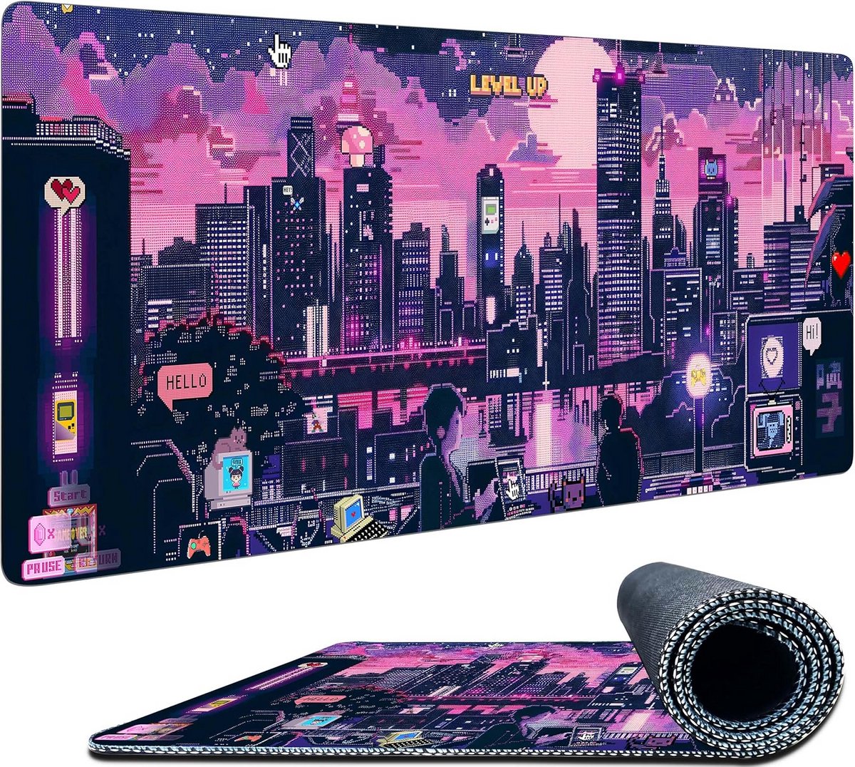 XL Muismat Bureauonderlegger 90x29 cm met Gestikte Randen - Perfect voor Gaming en Kantoor