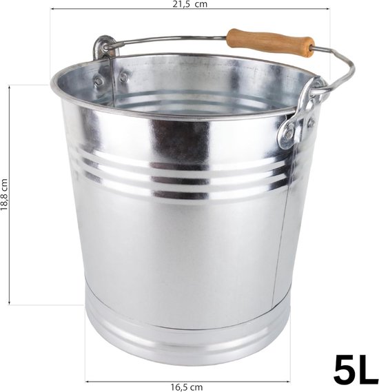 Moses Tovertuin Metalen Emmer – Met Houten Handvat, Voor Zand, Water En Tuin – Kleurrijk Design, Outdoor Plezier Vanaf 3 Jaar