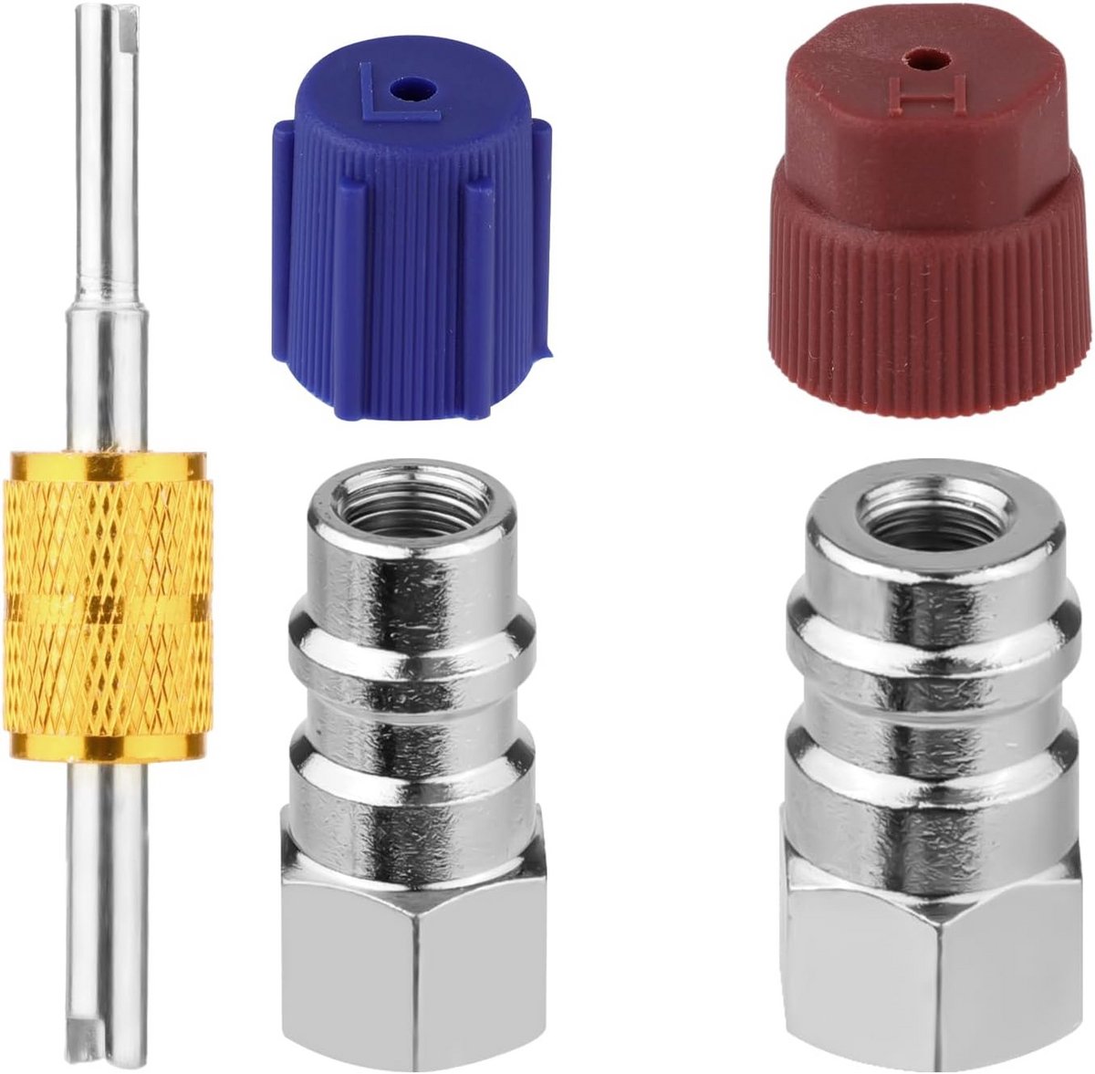 2x AC Hoge/Lage Druk Adapterkit voor Ombouw R12 naar R134a Autokoeling