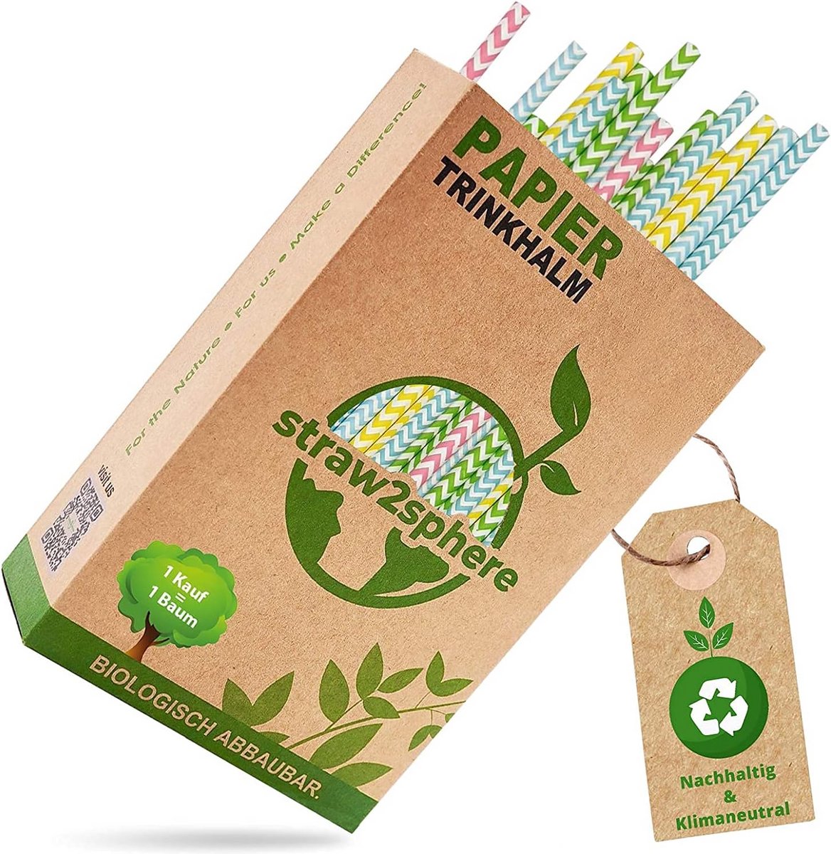 Biologisch Afbreekbare Papieren Rietjes – Klimaatneutraal & Boomplant Actie