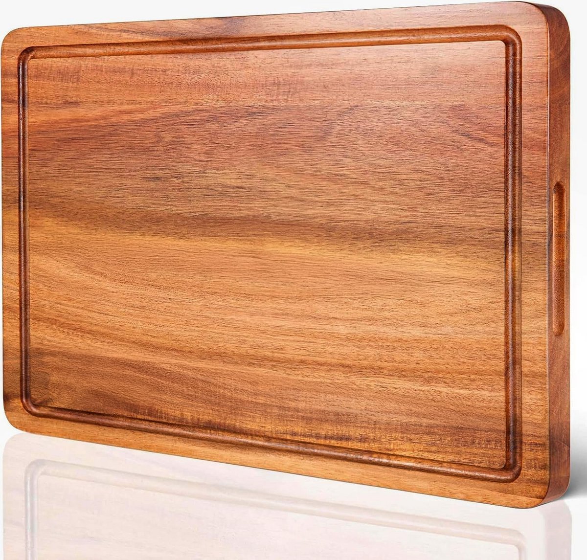 Groot Houten Snijplank van Acaciahout (40x30 cm) met Sapgroef - Stevige Keukenplank