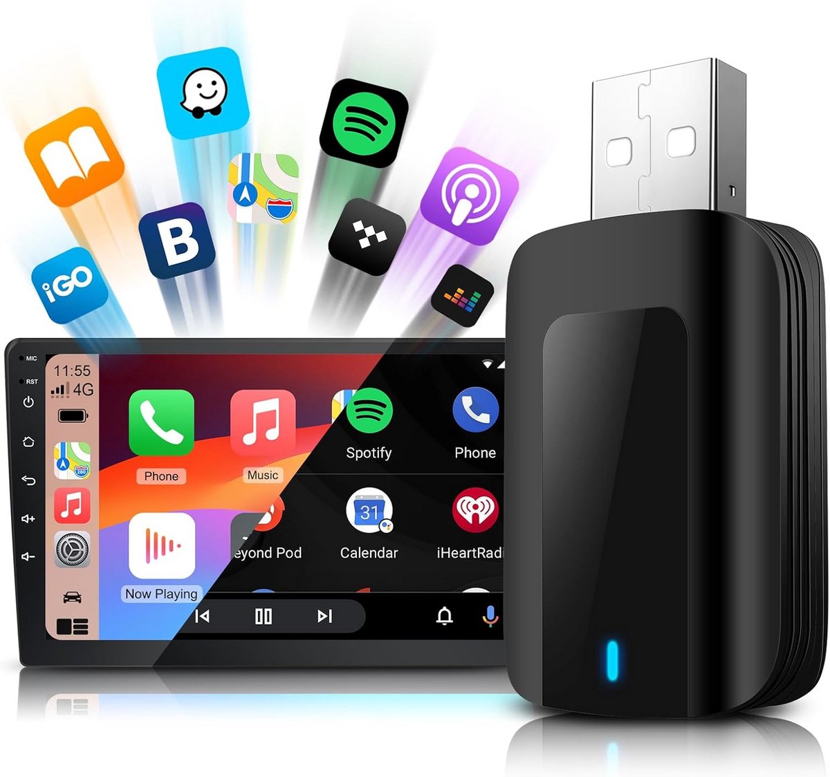 Universele Draadloze Adapter voor CarPlay en Android Auto Conversie