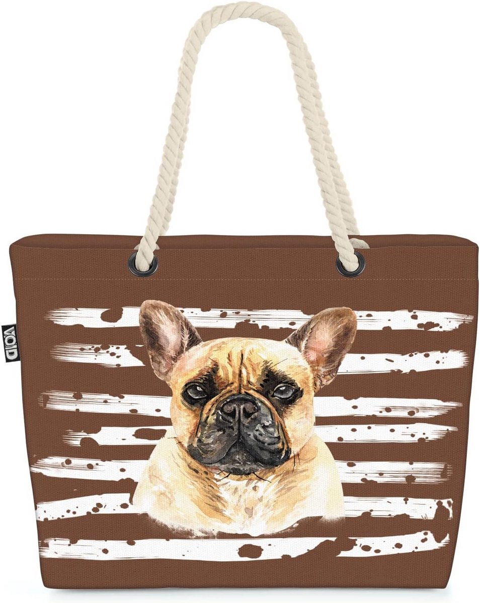 XXL Strandtas met Franse Bulldog Print - Duurzaam & Groot Volume