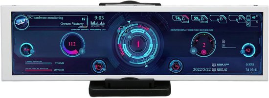 8,8 Inch IPS Mini Monitor voor PC CPU RAM Temperatuurweergave met USB en HDMI