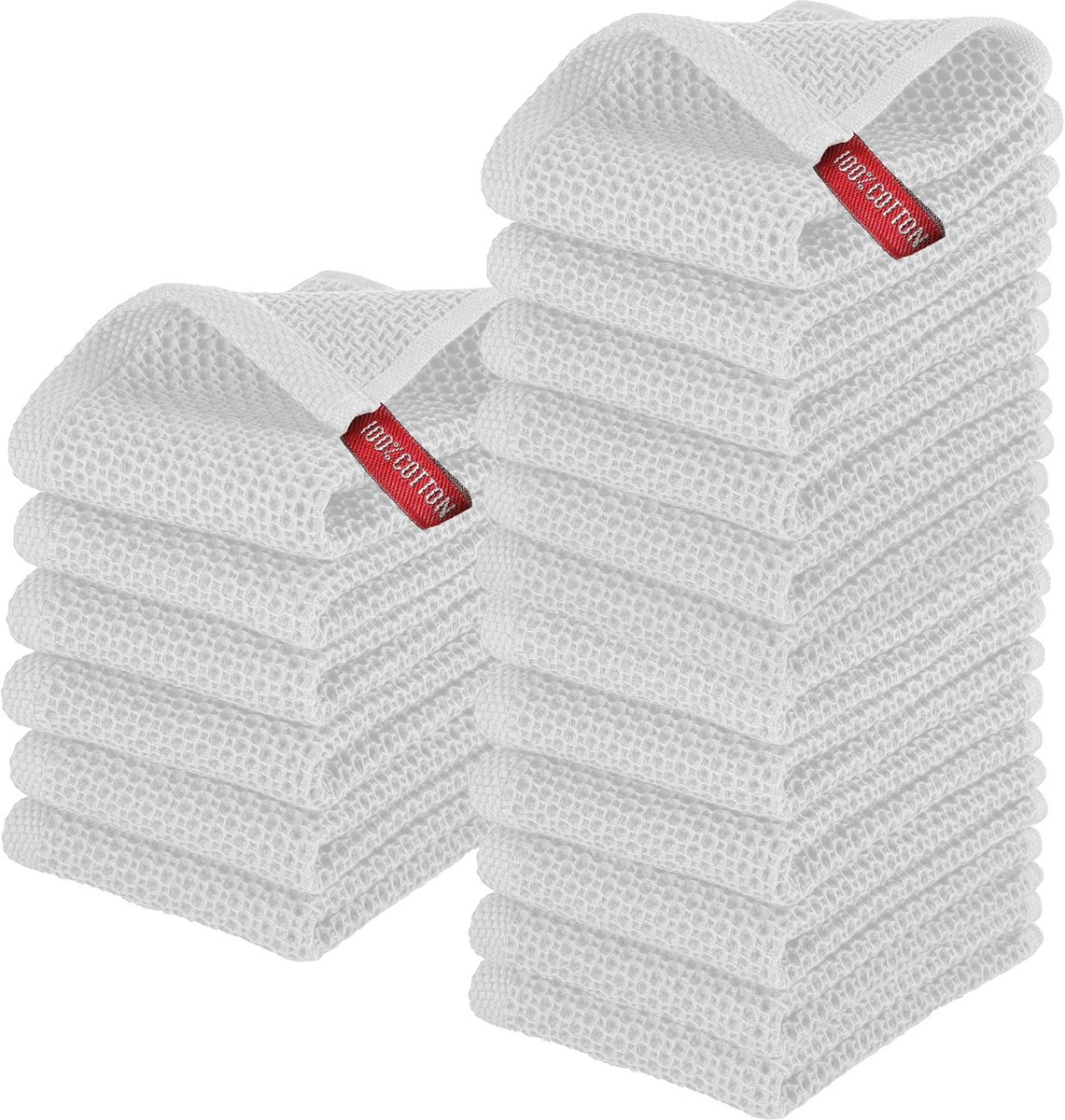 18x Premium Wafel Keukendoeken - 100% Turks Katoen, Sneldrogend & Zeer Absorberend