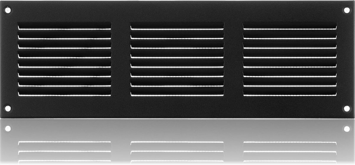Ventilatierooster Staal Antraciet 300x100mm met Hor - Metalen Ventilatie Rooster