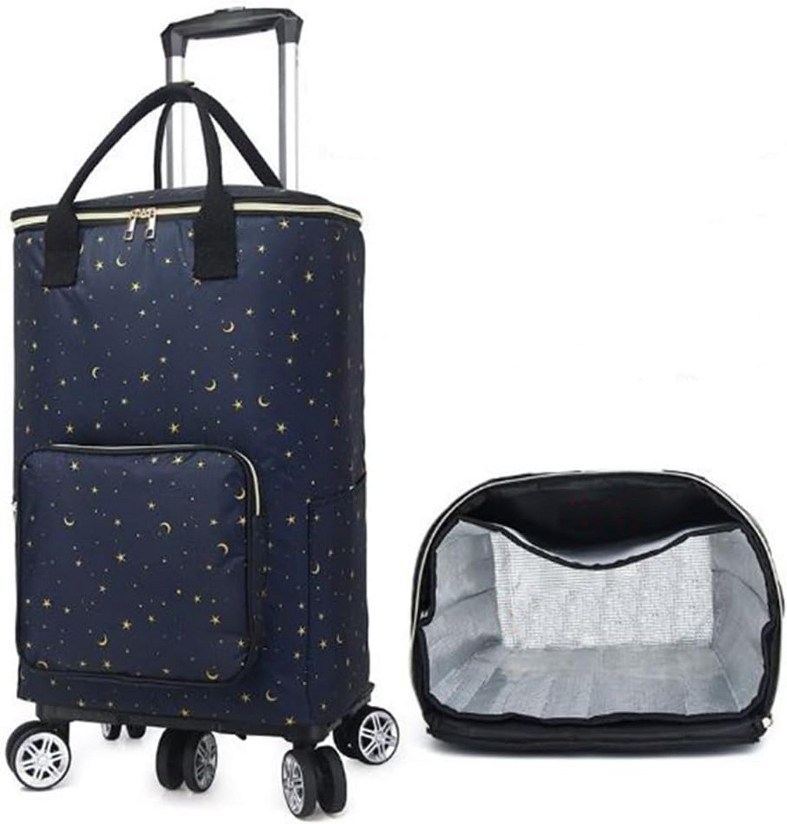 Opvouwbare Boodschappentrolley met Wielen - Draagbare Winkelwagen Tas