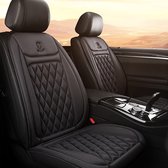 Double Autostoel Verwarming - 2 Stuks - Voorin Auto - Warmtekussen Stoelverwarmer - Stoelverwarming Auto Heater - Stoelbekleding - 3 Temperatuurstanden & Snel Opwarmen - Geschikt voor Personenauto, Bestelbus & Camper - Zwarte Universele Model