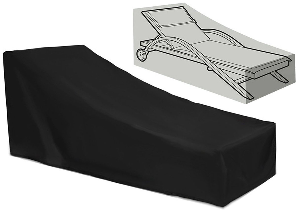 Somstyle Beschermhoes voor Ligstoel - 200 x 40 x 70 x 68 CM - Tuinstoelhoes - Tuin Ligbed Cover - Tuinmeubelhoes - Zwart