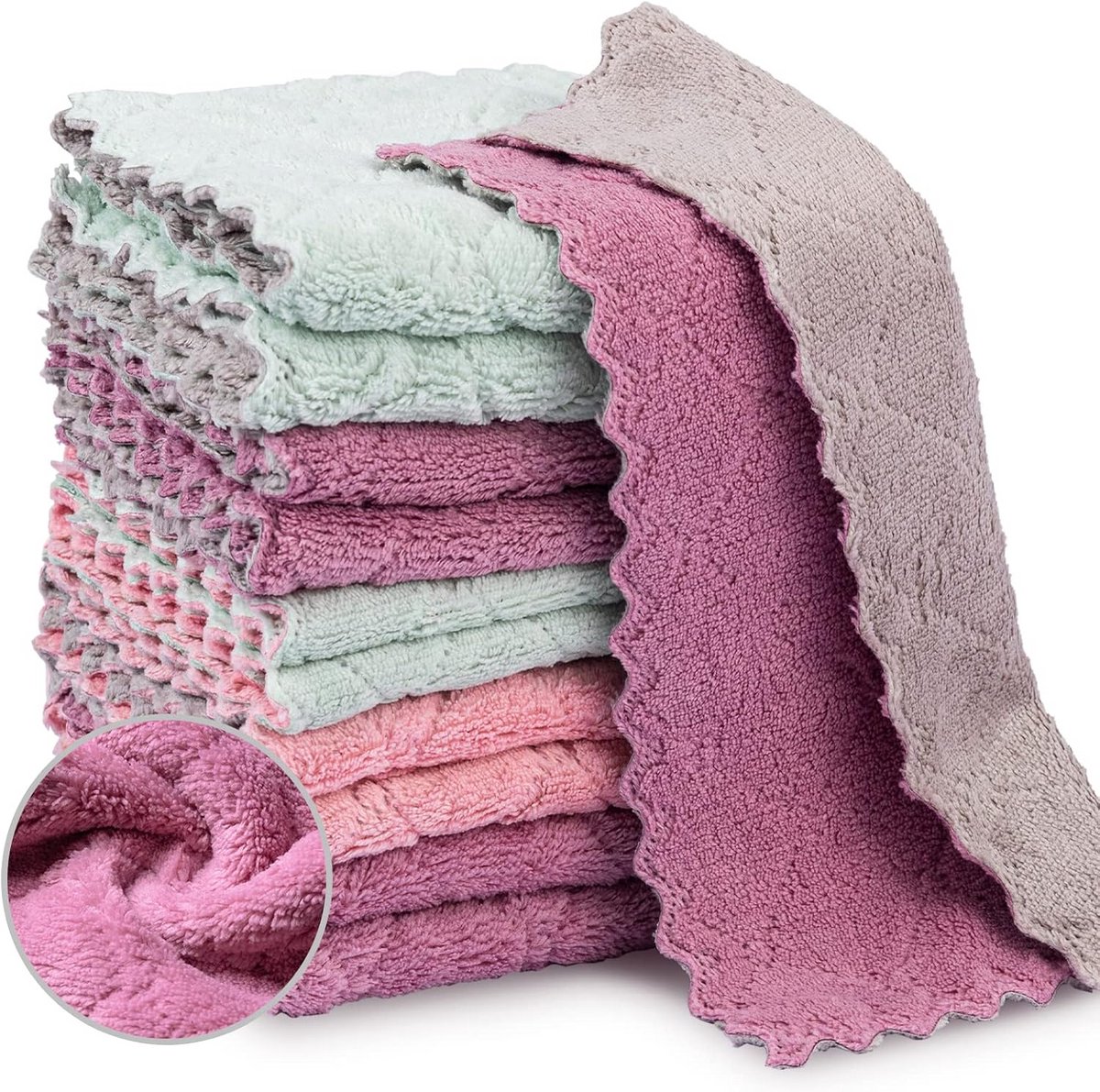20x Keukendoeken Microvezel - Absorberende Poetsdoeken voor Schoonmaak