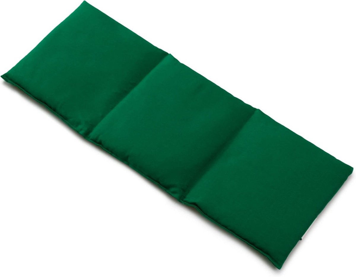 3-Kamer Druivenpitkussen 20x50 cm Groen – Warmte- en Koelkussen