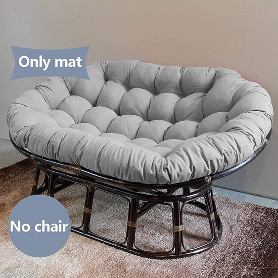 XXL Dubbel Papasan Stoelkussen Beige - Waterdicht Buiten & Binnen - Comfortabel & Wasbaar - 170x120 cm — afbeelding 3