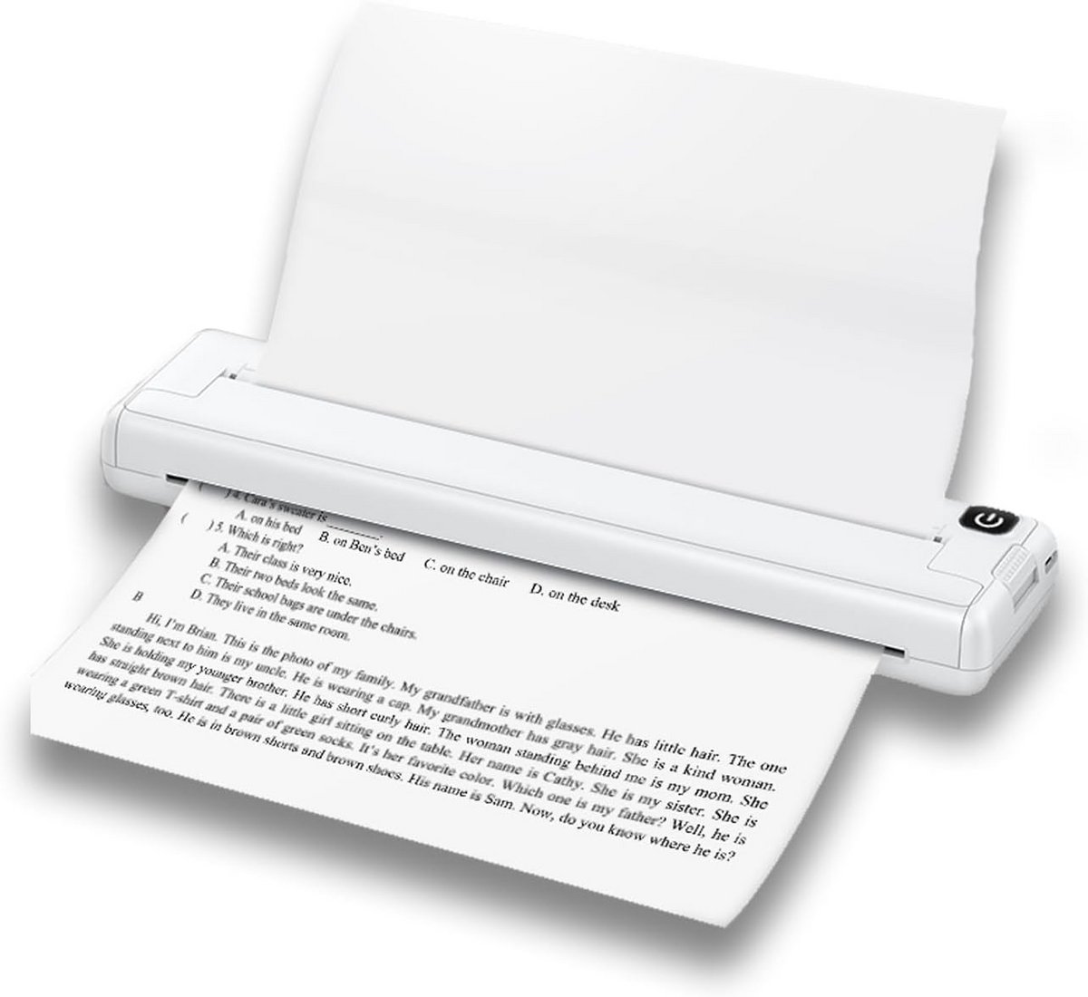 Draagbare Draadloze Printer voor Mobiel en Laptop, Mini Thermische Printer 200 DPI