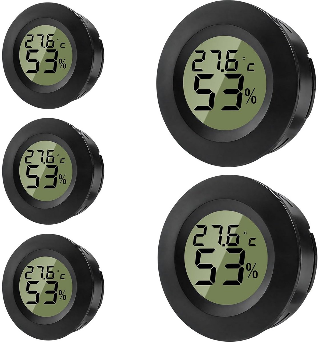 5x Digitale Mini Hygrometer Thermometer - Nauwkeurige Temperatuur en Vochtigheidssensor