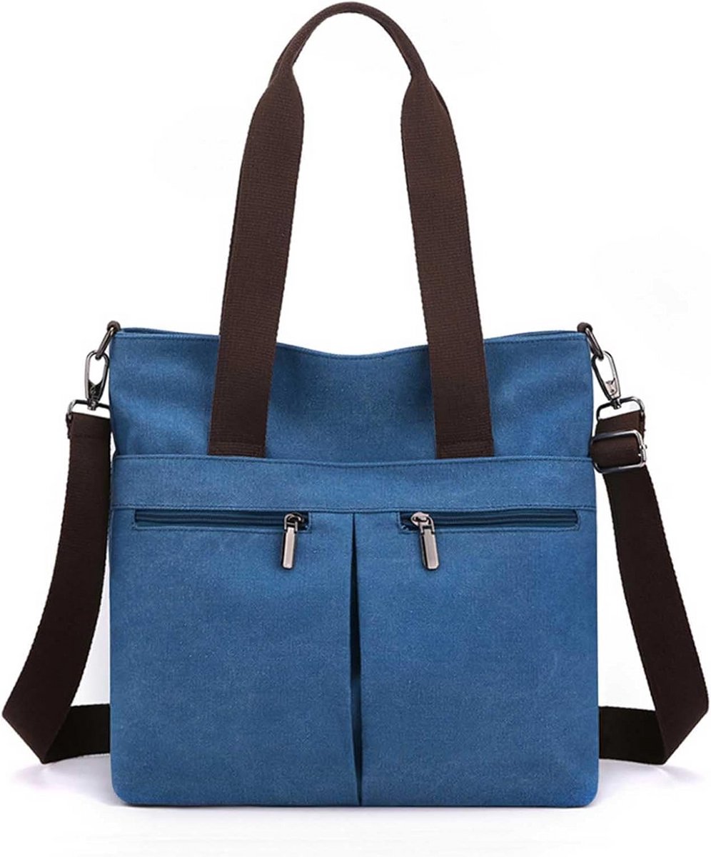 Canvas Schoudertas voor Werk, Studie en Winkel met Verstelbare Band