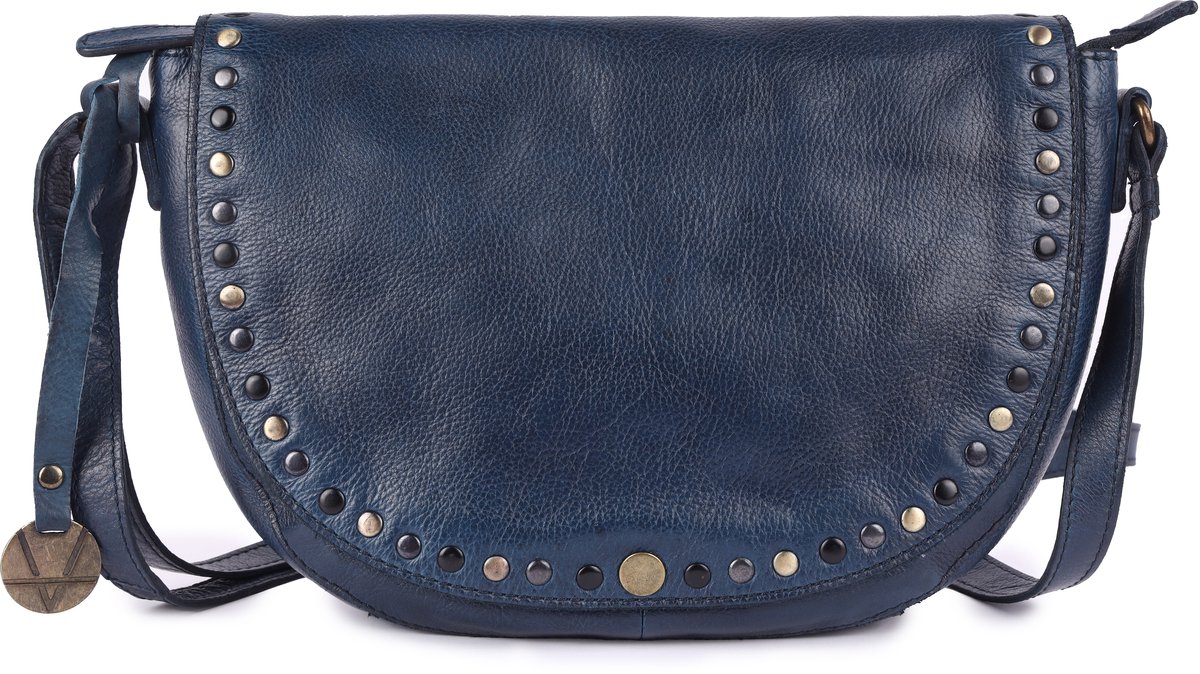 Echte Italiaanse Leren Boho Crossbody Schoudertas met Studs (9,75 inch) – Stijlvol, Duurzaam & Perfect voor Dagelijks Gebruik voor Dames