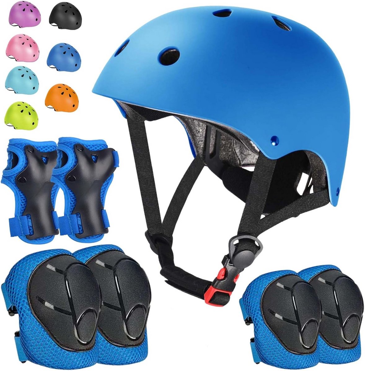Verstelbare Kinderhelm Set met Knie-, Elleboog- en Polsbeschermers | Fiets, Skateboard, Scooter