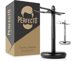 Deluxe Scheermes en Scheerborstel Houder Zwart - Strakke Badkamer Accessoire