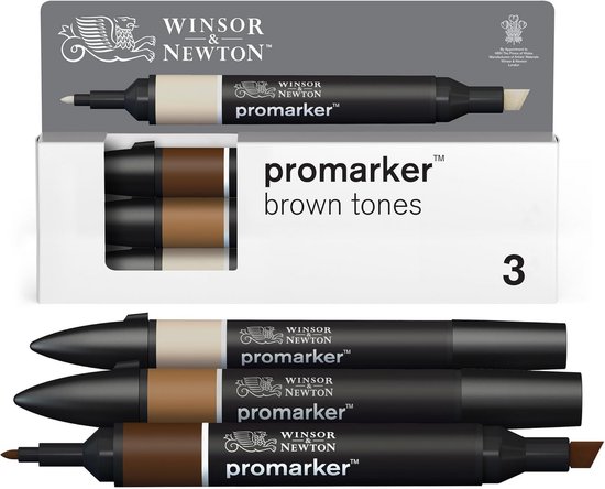 Ohuhu Honolulu 6 kleuren Alcohol Art Markers Brush & Chisel - Basic Tone | Be Creative Shop